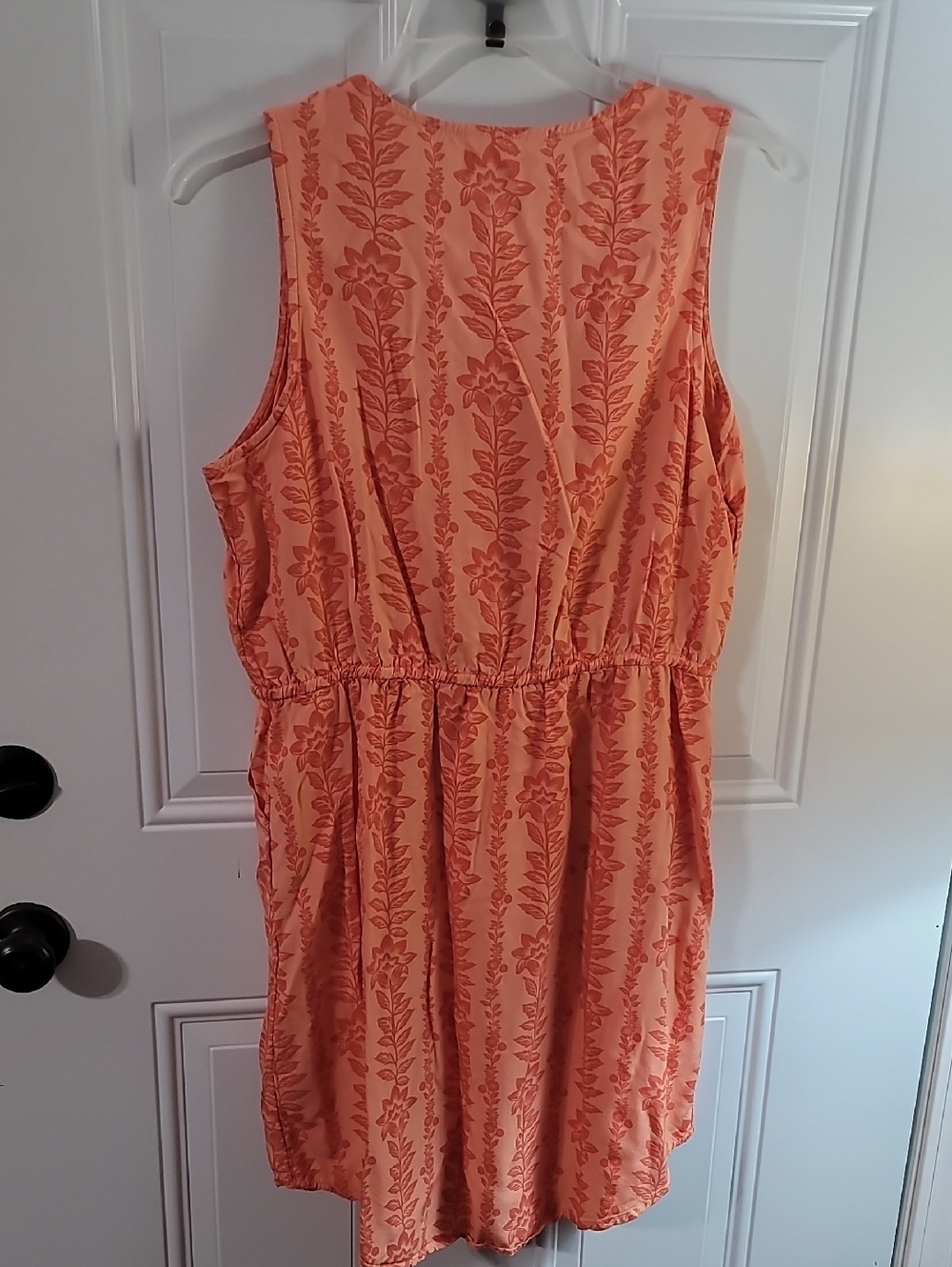 Time and Tru Coral Floral Sleeveless Dress - Picture 7 of 9